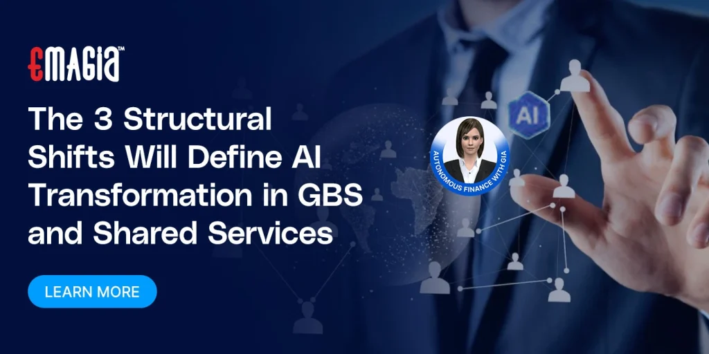 AI transformation in Global Business Services highlighting three structural shifts reshaping shared services and Order-to-Cash operations